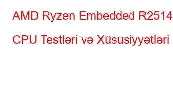 AMD Ryzen Embedded R2514 CPU Testləri və Xüsusiyyətləri