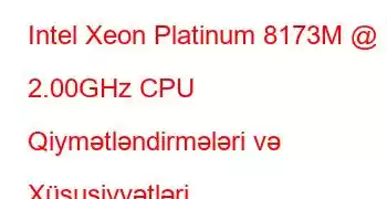 Intel Xeon Platinum 8173M @ 2.00GHz CPU Qiymətləndirmələri və Xüsusiyyətləri