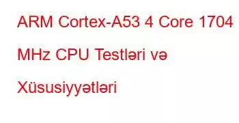 ARM Cortex-A53 4 Core 1704 MHz CPU Testləri və Xüsusiyyətləri