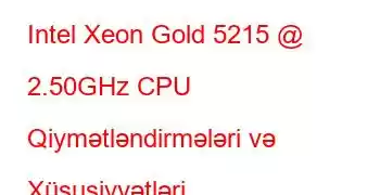 Intel Xeon Gold 5215 @ 2.50GHz CPU Qiymətləndirmələri və Xüsusiyyətləri