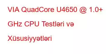 VIA QuadCore U4650 @ 1.0+ GHz CPU Testləri və Xüsusiyyətləri