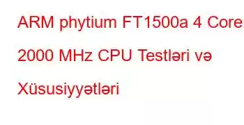 ARM phytium FT1500a 4 Core 2000 MHz CPU Testləri və Xüsusiyyətləri