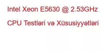 Intel Xeon E5630 @ 2.53GHz CPU Testləri və Xüsusiyyətləri