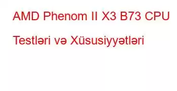 AMD Phenom II X3 B73 CPU Testləri və Xüsusiyyətləri