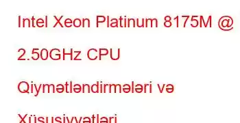 Intel Xeon Platinum 8175M @ 2.50GHz CPU Qiymətləndirmələri və Xüsusiyyətləri