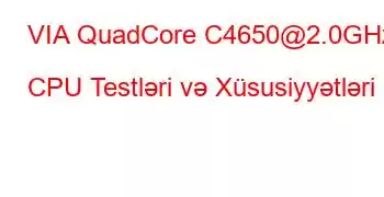 VIA QuadCore C4650@2.0GHz CPU Testləri və Xüsusiyyətləri