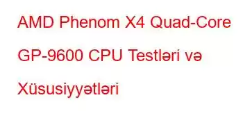 AMD Phenom X4 Quad-Core GP-9600 CPU Testləri və Xüsusiyyətləri