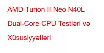 AMD Turion II Neo N40L Dual-Core CPU Testləri və Xüsusiyyətləri