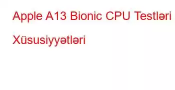 Apple A13 Bionic CPU Testləri və Xüsusiyyətləri