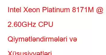 Intel Xeon Platinum 8171M @ 2.60GHz CPU Qiymətləndirmələri və Xüsusiyyətləri