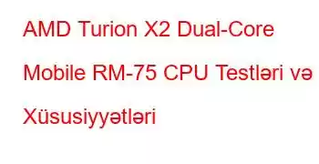 AMD Turion X2 Dual-Core Mobile RM-75 CPU Testləri və Xüsusiyyətləri