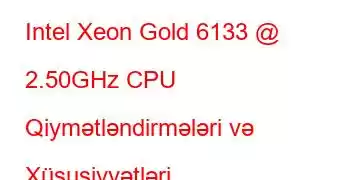 Intel Xeon Gold 6133 @ 2.50GHz CPU Qiymətləndirmələri və Xüsusiyyətləri