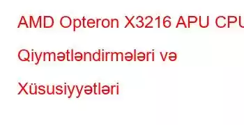 AMD Opteron X3216 APU CPU Qiymətləndirmələri və Xüsusiyyətləri