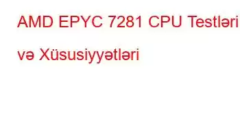 AMD EPYC 7281 CPU Testləri və Xüsusiyyətləri